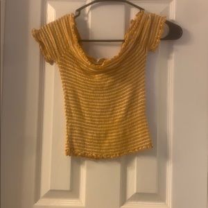 Yellow striped crop top